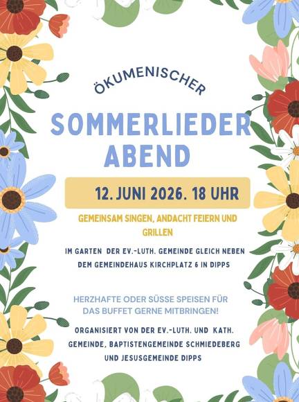 Ökumenischer Sommerliederabend am 12. Juni, 18 Uhr